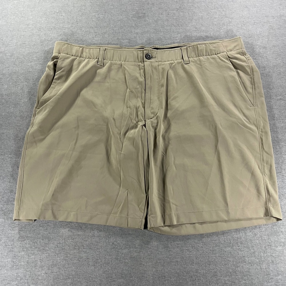 Under Armour HeatGear Mens Size 44 Khaki Tan Herringbone Golf Performance Shorts
